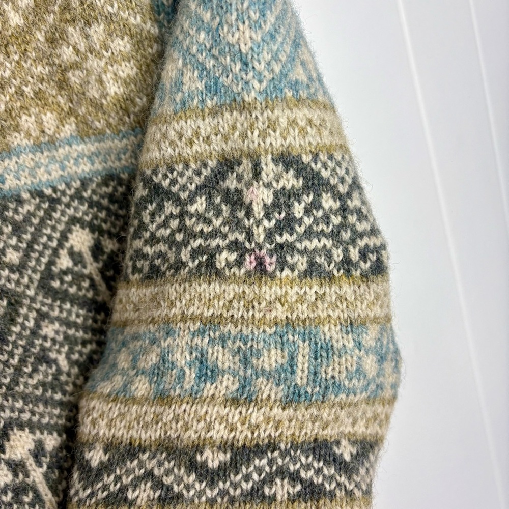 VINTAGE L.L Bean 100% Wool Cardigan Sweater Women’s Small Cottagecore Mixed Gray - Picture 10 of 11